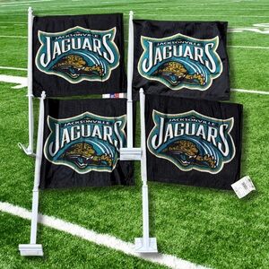 Vintage Lot 4 Jacksonville Jaguars Car Window Flags NFL Licensed Black Y2K New